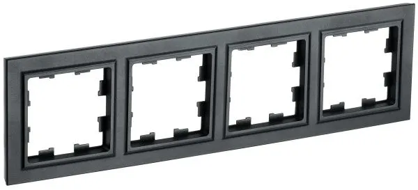 BRITE Рамка 4-местная РУ-4-БрЧ черный IEK BR-M42-K02