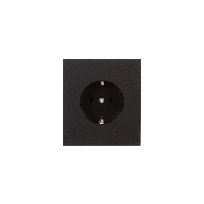 Розетка STRONG 1-ая с/з с/у, со шторками 16А антрацит KRANZ KR-78-0701-5