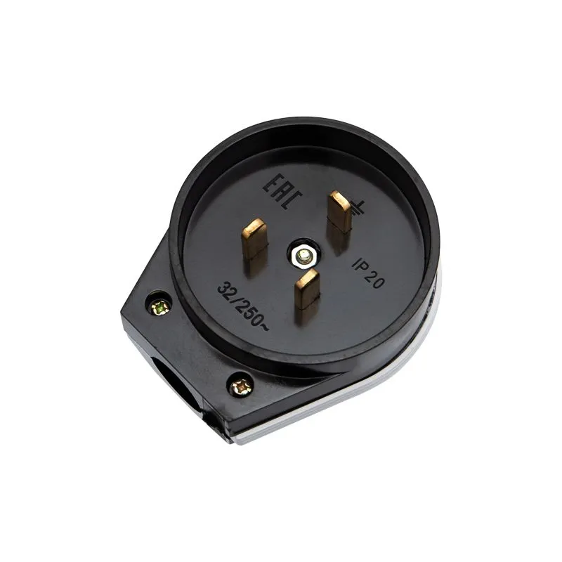 Вилка ВШ для электрической плиты 32А, 250В, 2Р+РЕ (ОУ) черная REXANT - Фото 3