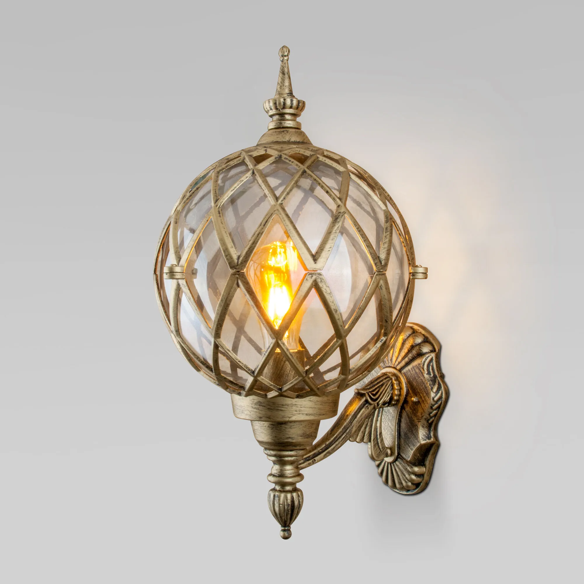 Светильник уличный настенный IP44 Sirius U черное золото Elektrostandard