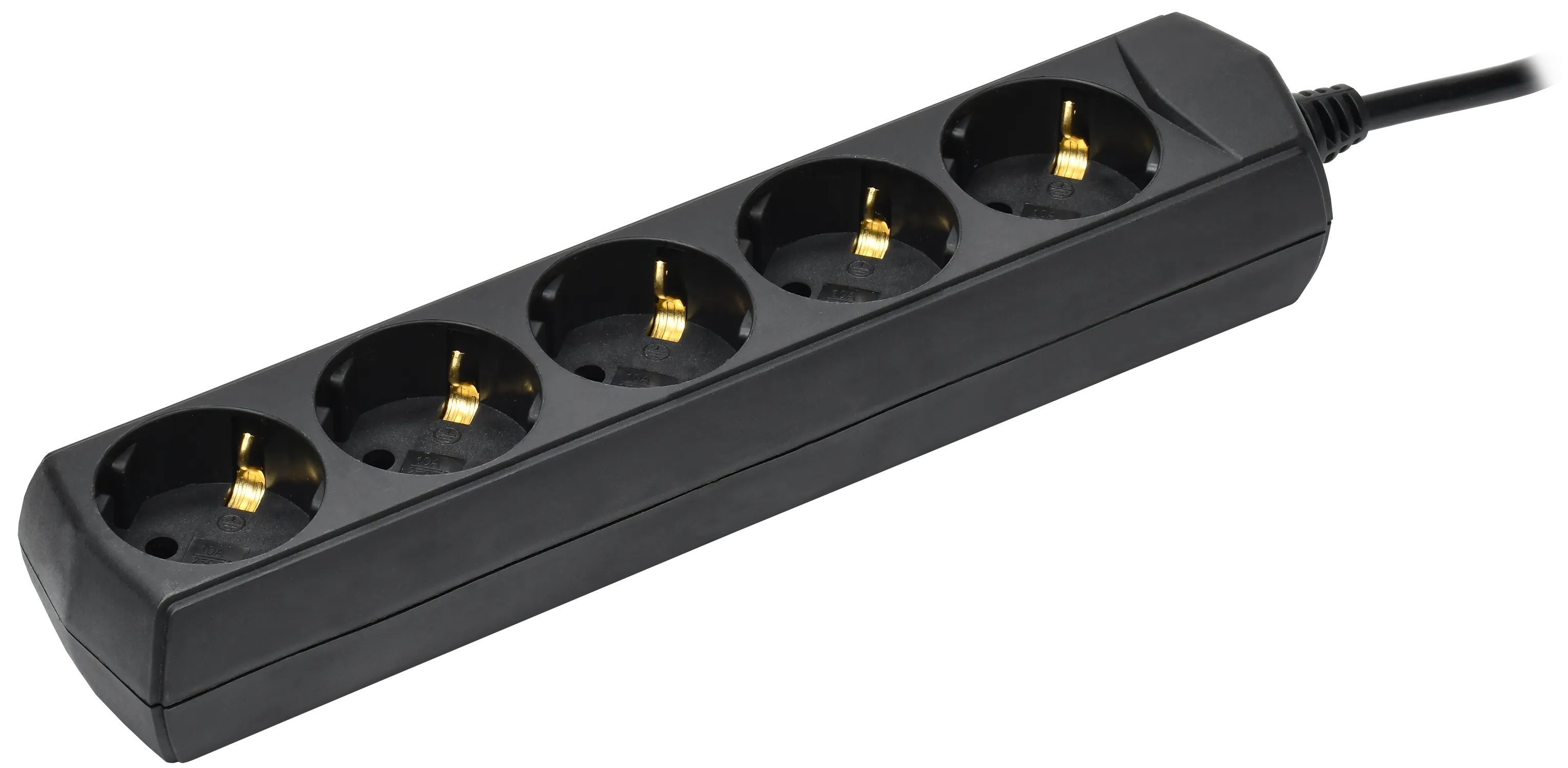 Удлинитель У05 5 мест с заземлением 5м 3х1мм2 10А/250В черный GENERICA