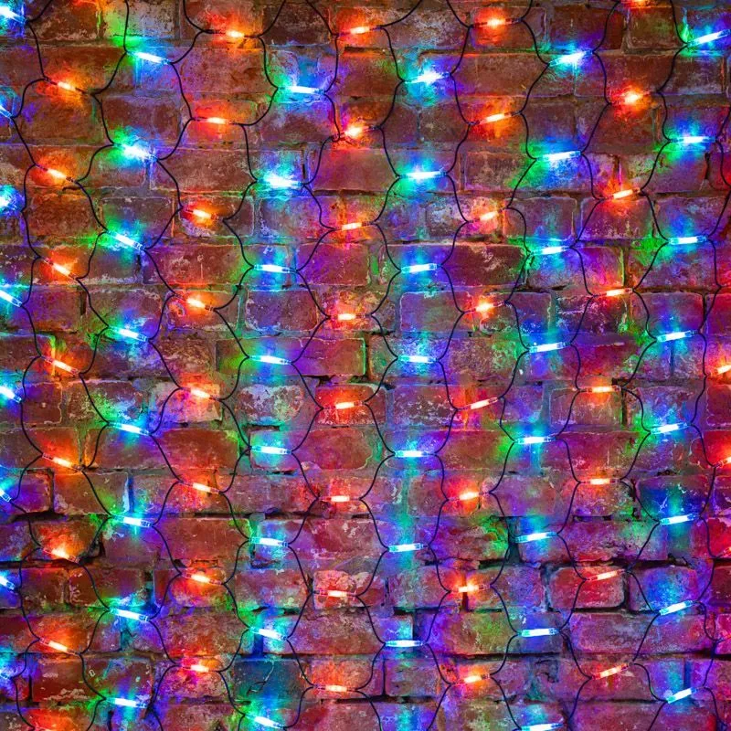 Гирлянда светодиодная Сеть 2x3м 432 LED МУЛЬТИ черный каучук IP67 постоянное свечение 230В блок в комплекте NEON-NIGHT 217-129