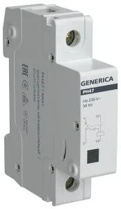 Расцепитель независимый РН47 на DIN-рейку GENERICA MVA21D-RN-G