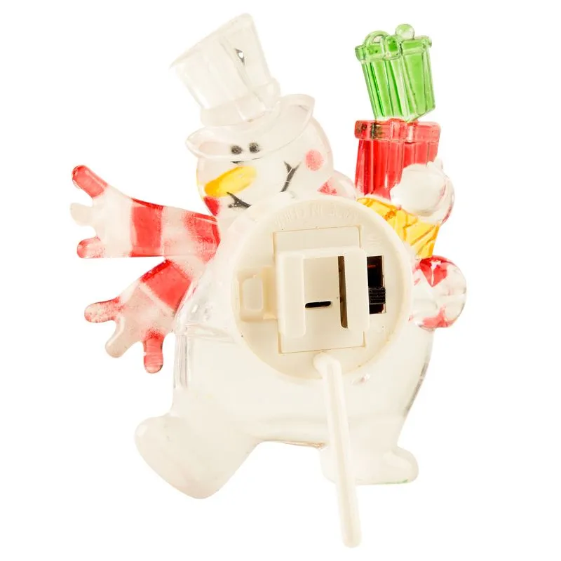 Снеговик с подарком RGB на присоске - Фото 4