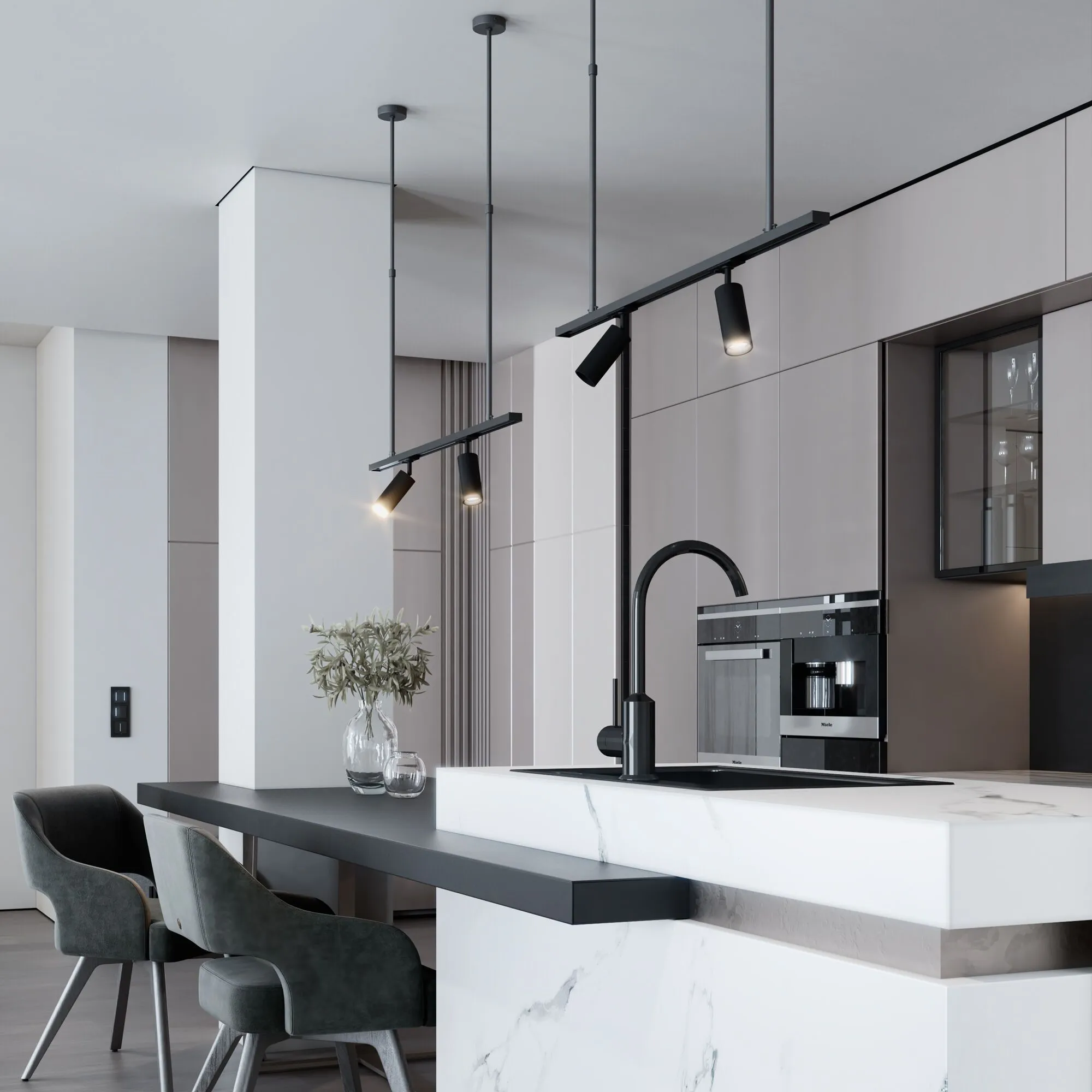 Штанга для однофазного шинопровода 500-1000мм (черный) Elektrostandard - Фото 5