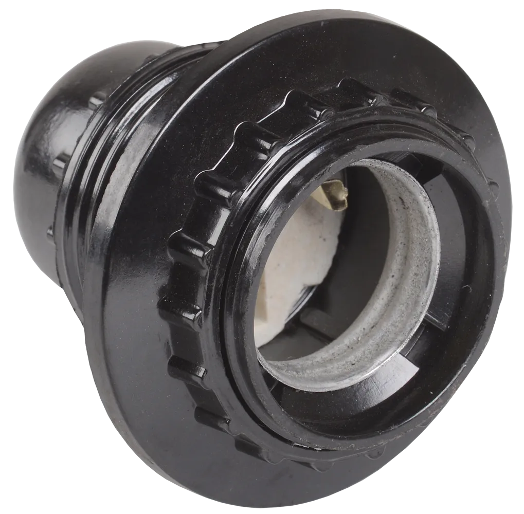 Патрон с кольцом Пкб27-04-К11 карболитовый Е27 черный (индивидуальный пакет) IEK EPK11-04-02-K01