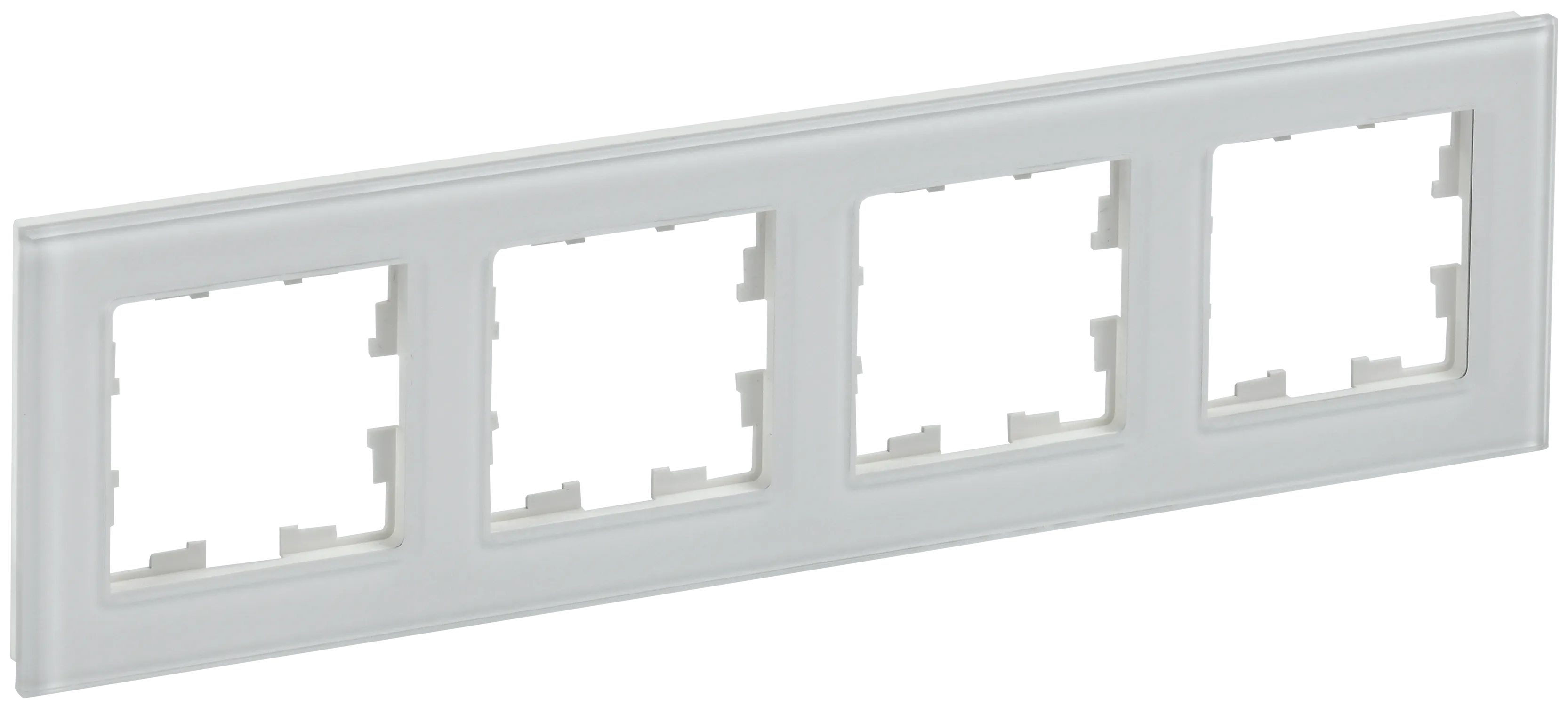 BRITE Рамка 4 -местная РУ-4-2-БрБ стекло белый IEK