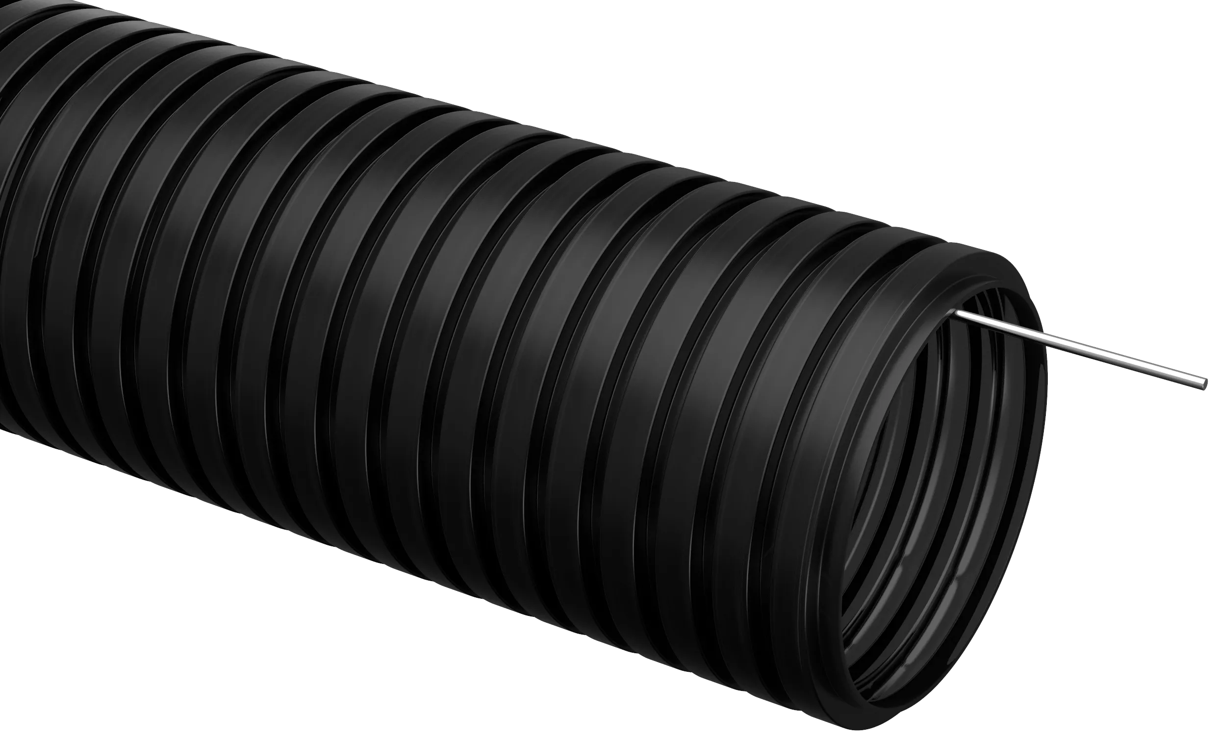 Труба гофрированная ПНД d=16мм с зондом черная (50м) IEK CTG20-16-K02-050-1