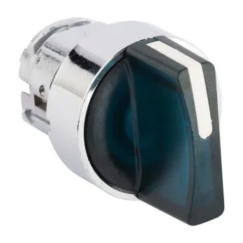 Исполнительный механизм переключателя ХB4 синий на 3 положения с фиксацией, с подсветкой с короткой ручкой