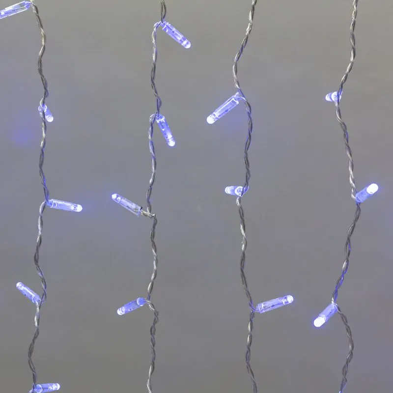 Гирлянда светодиодная Занавес 2x0,8м 160 LED СИНИЙ прозрачный ПВХ IP65 постоянное свечение 230В нужен блок 303-500-1 NEON-NIGHT - Фото 3