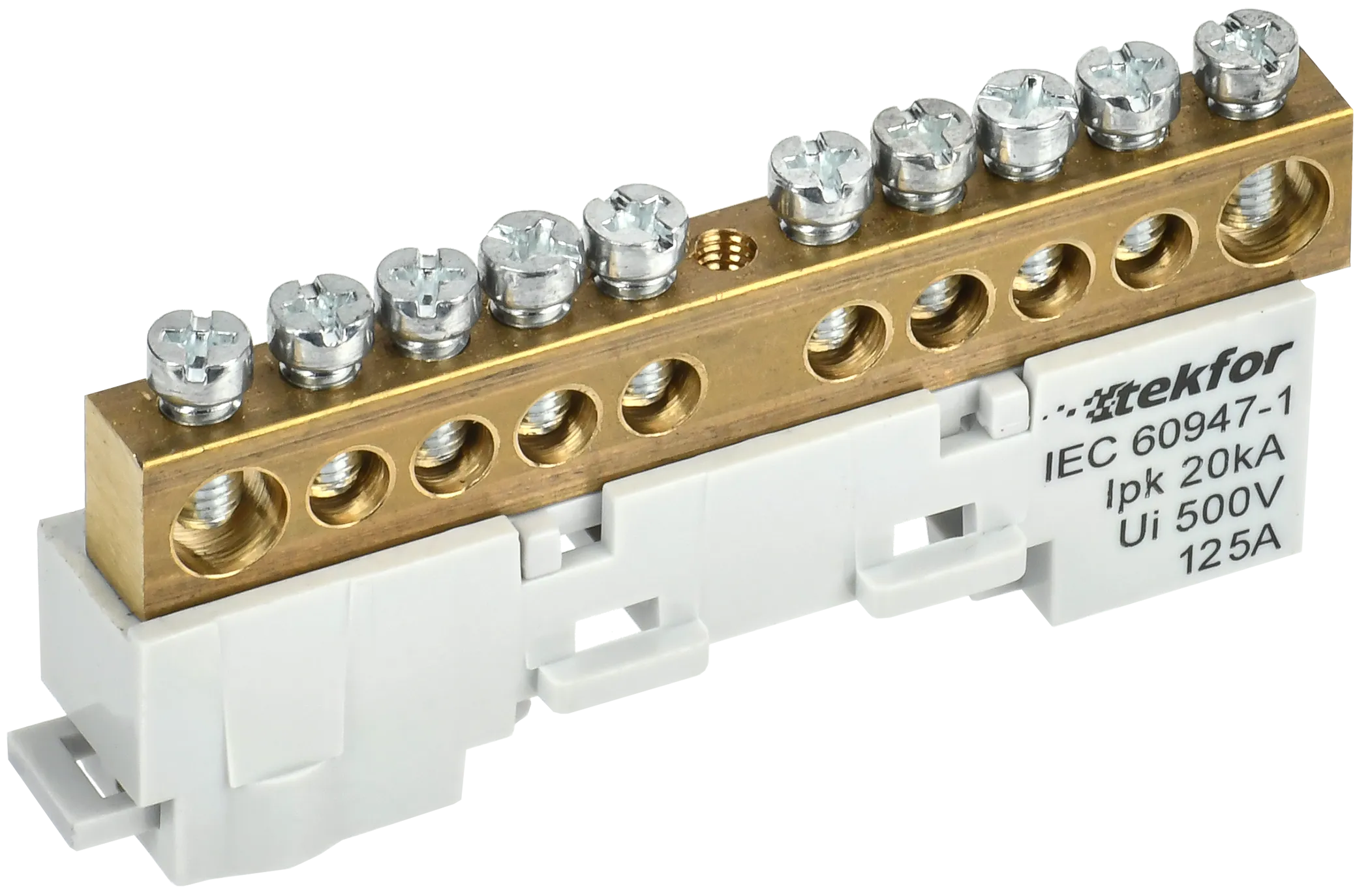 TEKFOR Шина L "фаза" неизолированная на универсальном держателе 8х12-10-Ср IEK