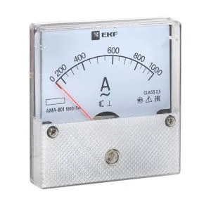 AMA-801 аналоговый на панель (80х80) круглый вырез 1000А трансф. подкл. EKF ama-801-1000