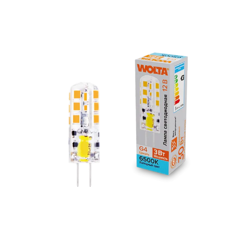 Светодиодная лампа WOLTA WSTD-JC-12V3W6KG4-S 3Вт 6500K G4