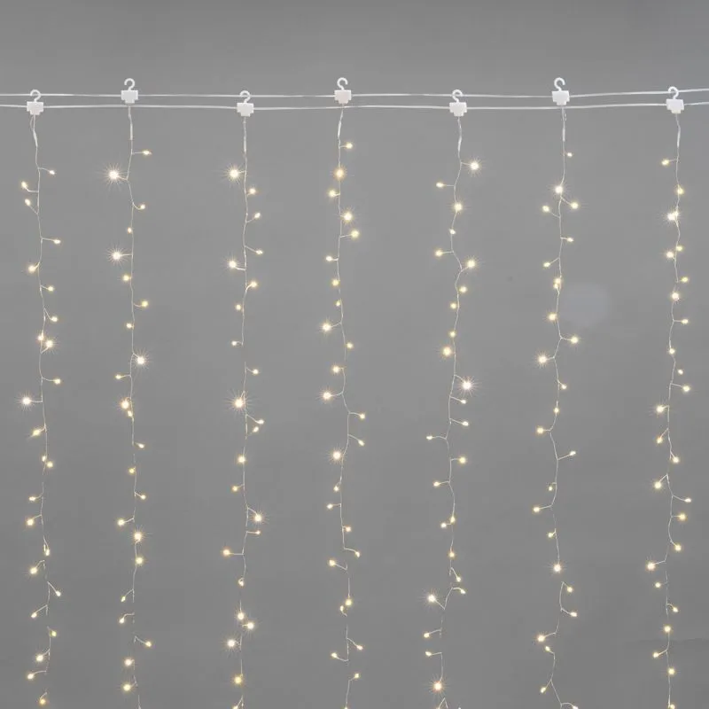 Гирлянда Светодиодный занавес из росы Фейерверк 3х2м 600 LED ТЕПЛЫЙ БЕЛЫЙ IP20 230В NEON-NIGHT 315-856