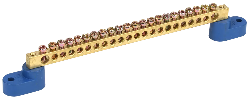 Шина N "ноль" на двух угловых изоляторах ШНИ-6х9-22-У2-С IEK