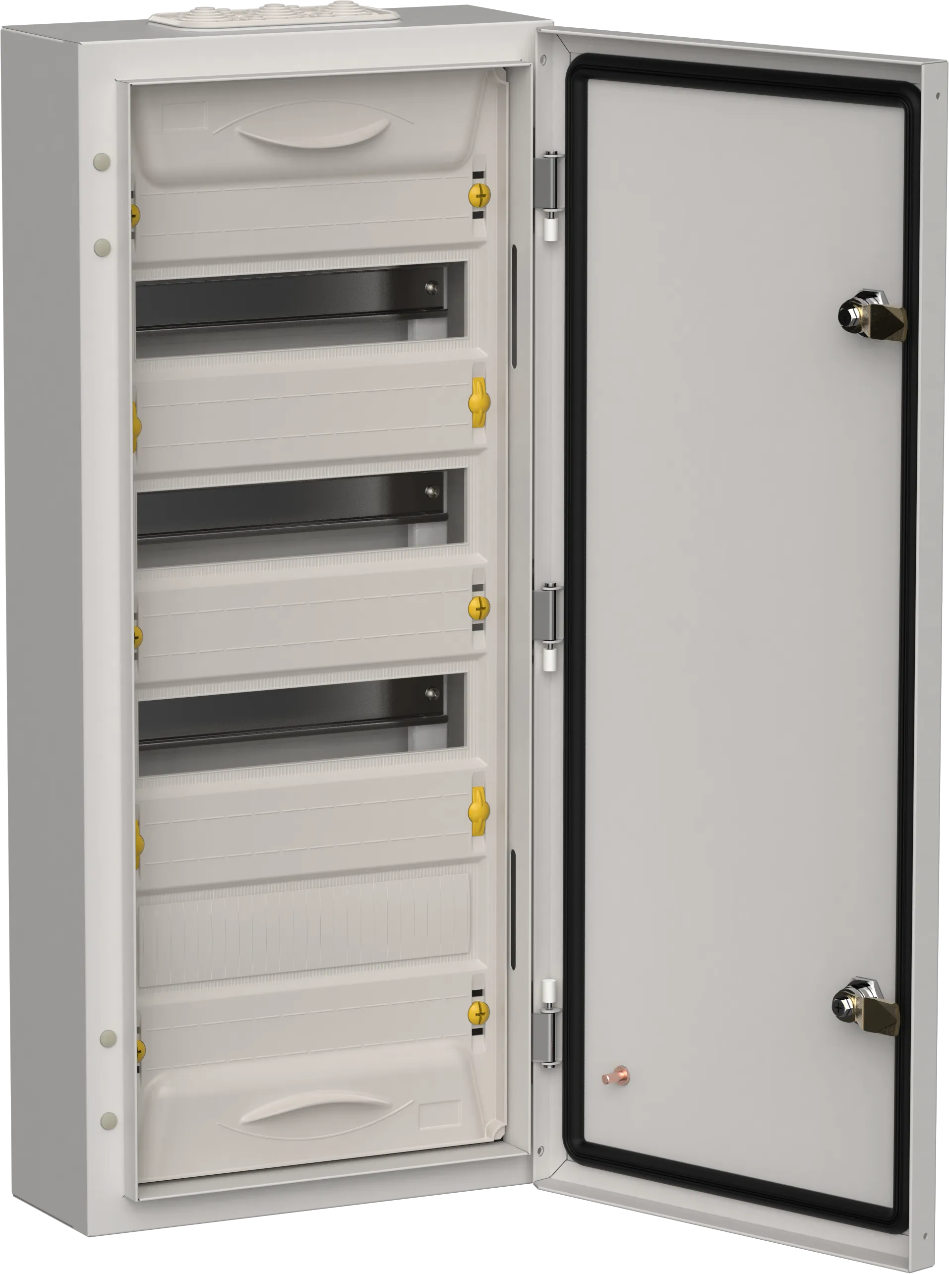 TITAN 5 Корпус металлический ЩРн-48 (1х48) 710х310х140мм IP54 серый (одна дверь) IEK TI5-50-N-048-54-7035