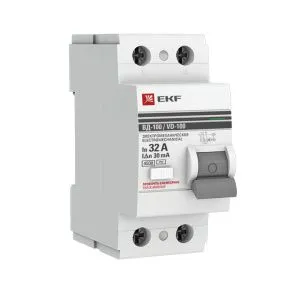 УЗО ВД-100 2P 32А 30мА тип (АС) эл-мех EKF PROxima elcb-2-32-30-em-pro