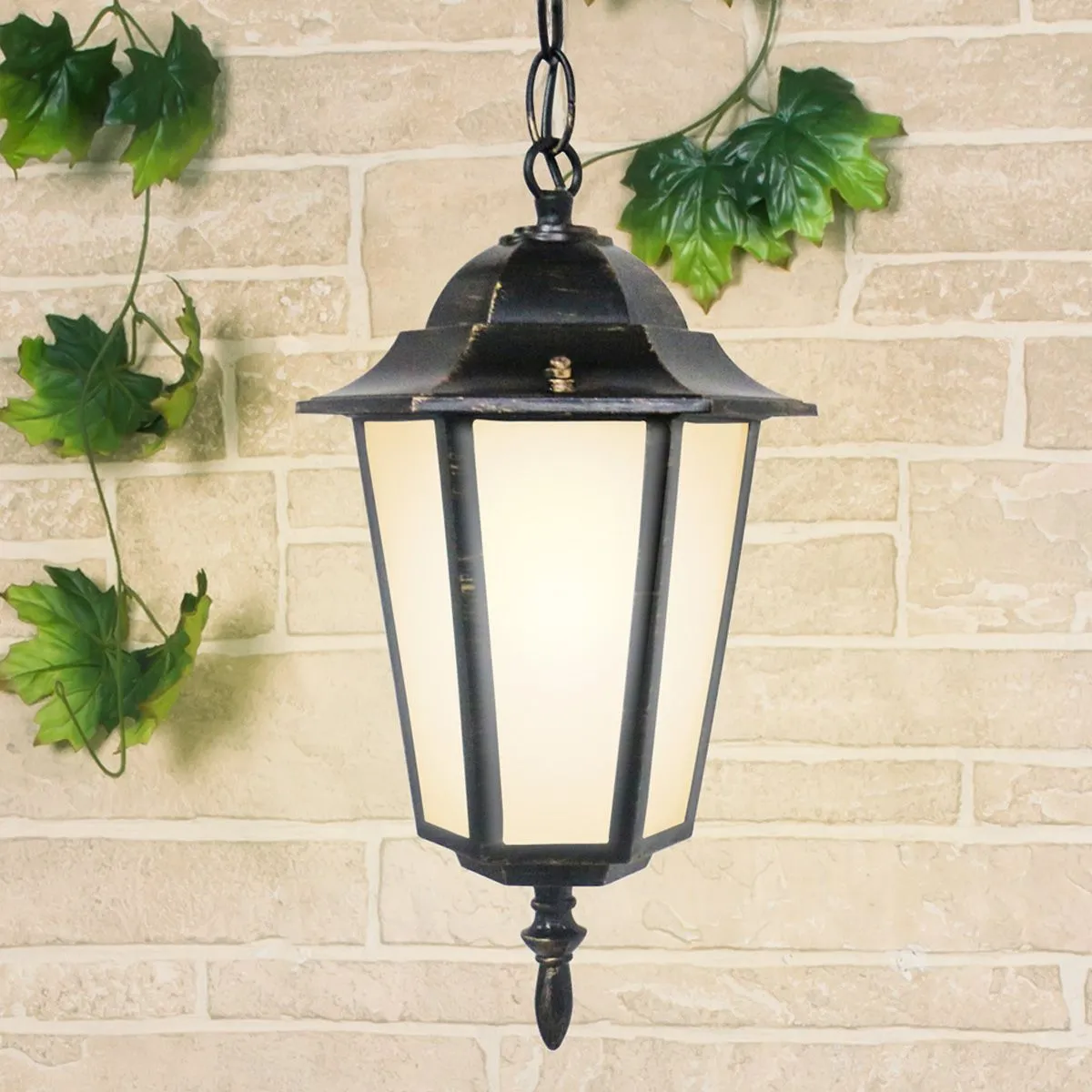 Светильник уличный подвесной IP44 GL 1004H черное золото Elektrostandard - Фото 3