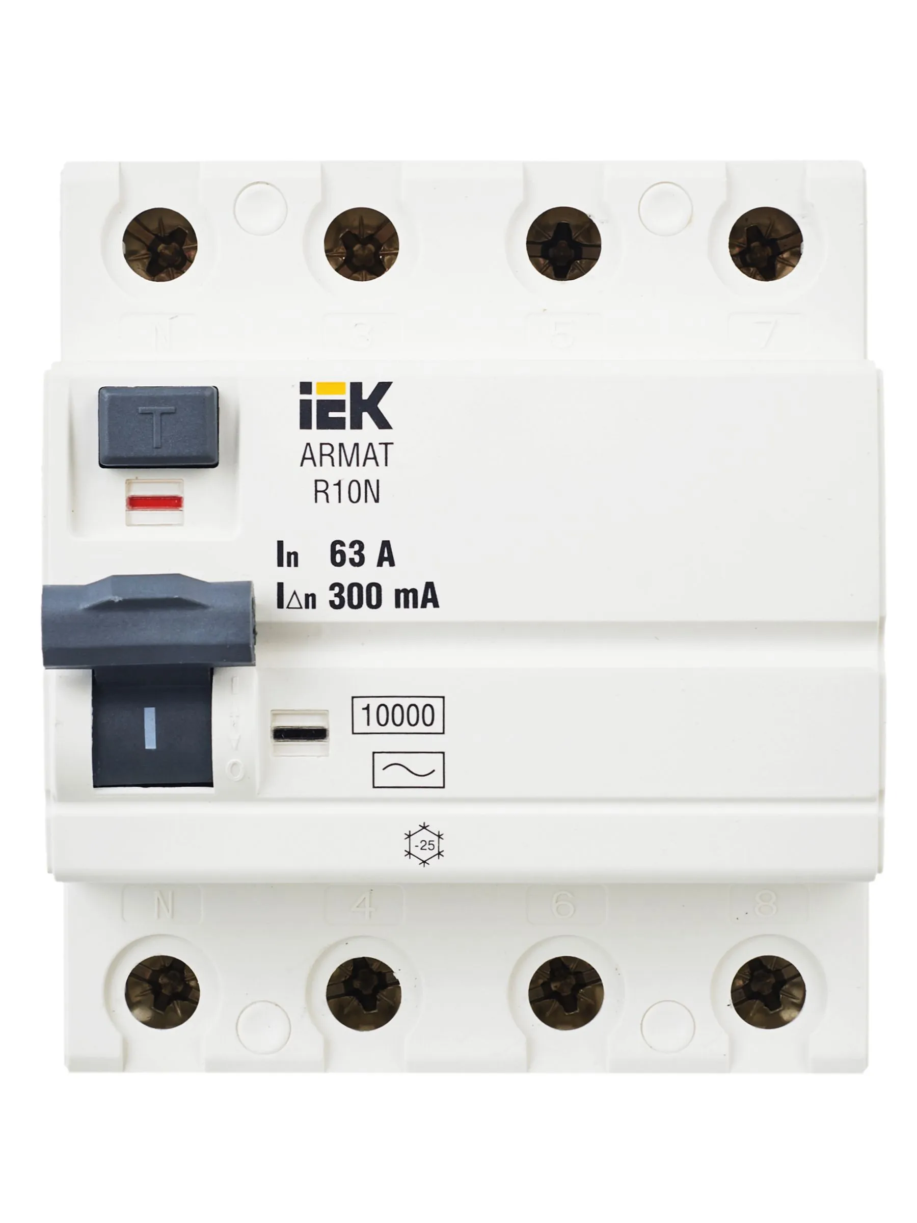ARMAT Выключатель дифференциального тока R10N 4P 63А 300мА тип AC IEK - Фото 7