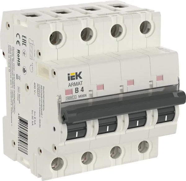 ARMAT Автоматический выключатель M06N 4P B 4А IEK AR-M06N-4-B004