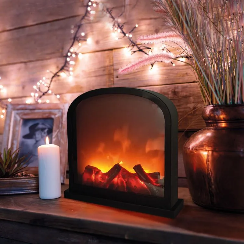 Светодиодный камин Шале с эффектом живого огня 30х13х28 см, батарейки 3хС (не в комплекте) или от USB (в комплекте) - Фото 2