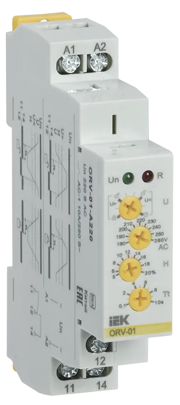 Реле контроля напряжения ORV с блокировкой однофазное 220В AC IEK