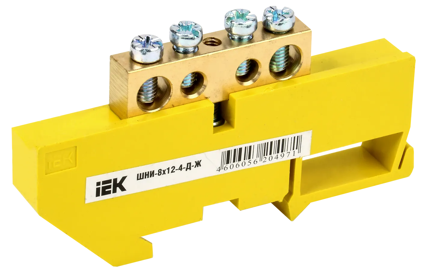 Шина PE "земля" на DIN-изол ШНИ-8х12-4-Д-Ж IEK