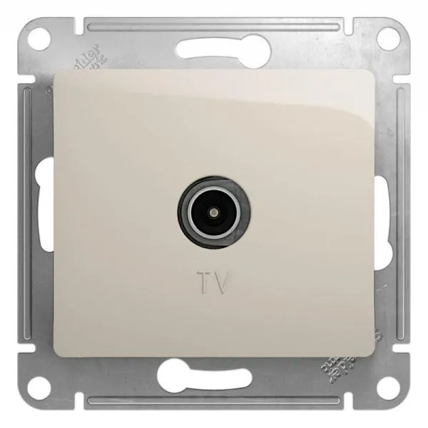 Розетка телевизионная оконечная TV 1-м СП Glossa 1дБ механизм молочн. SE GSL000991