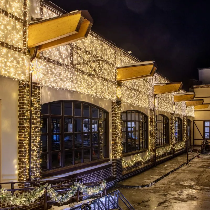 Гирлянда светодиодная Занавес 2х3м 600 LED ТЕПЛЫЙ БЕЛЫЙ белый ПВХ IP65 постоянное свечение 230В нужен блок 303-500-1 NEON-NIGHT - Фото 3