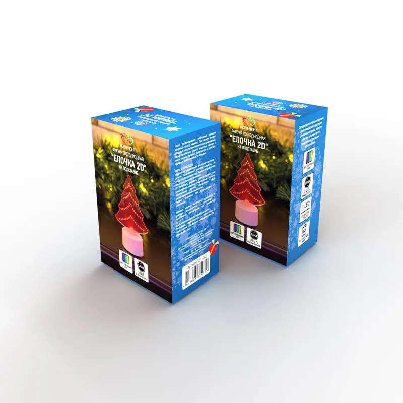 Фигура светодиодная на подставке Елочка 2D, RGB - Фото 3