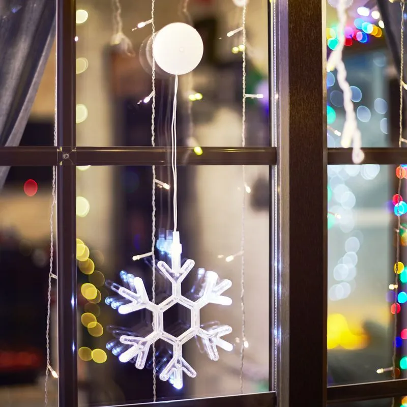 Фигура светодиодная «Снежинка» на присоске с подвесом, цвет белый - Фото 2
