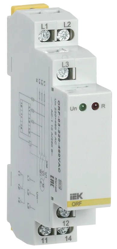 Реле контроля фаз ORF-03 трехфазное 220-460В AC IEK