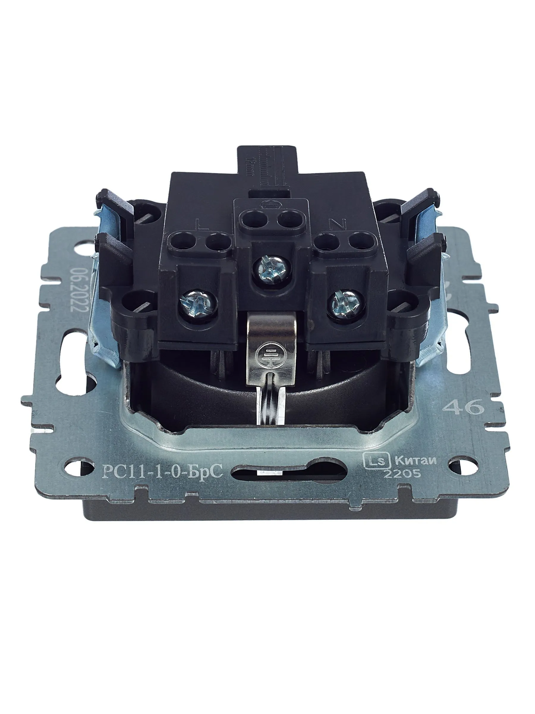 BRITE Розетка 1-местная с заземлением без защитных шторок 16А РС11-1-0-БрС сталь IEK - Фото 7