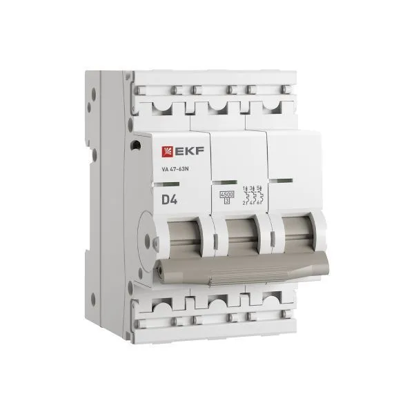 Авт. выкл. 3P 4А (D) 4,5kA ВА 47-63N EKF PROxima M634304D