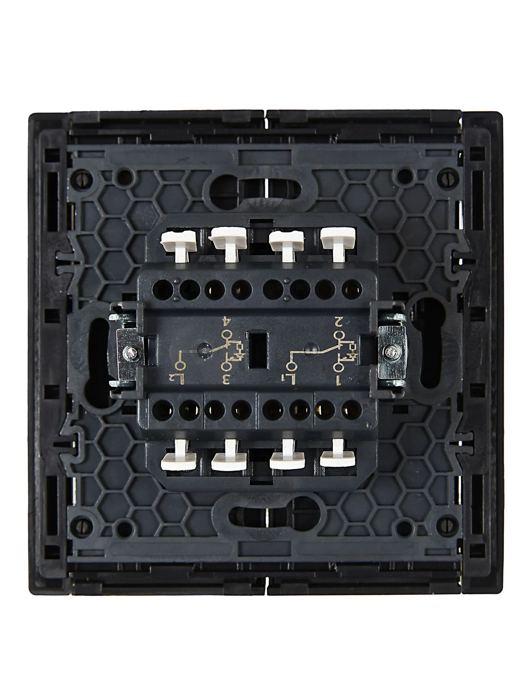 FORTE&PIANO Выключатель 2-клавишный проходной с индикацией 10А FP108 черный IEK - Фото 4