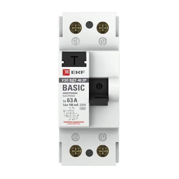 УЗО 2P 63А 100мА тип АС эл. Basic - Фото 2