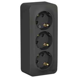 Розетка 3-м ОП Blanca 16А IP20 250В с заземл. без защ. шторок с изолир. пластиной антрацит SE BLNRA010316 1210641