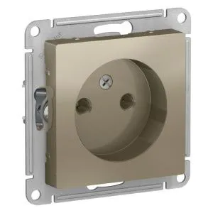 Розетка 1-м СП AtlasDesign 16А IP20 без заземл. без защ. шторок механизм шампань SE ATN000541 1240325