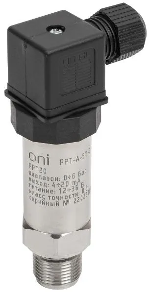 Преобразователь абсолютного давления PPT20 0,5% 0-6Бар 4-20мА M20 DIN43650 ONI