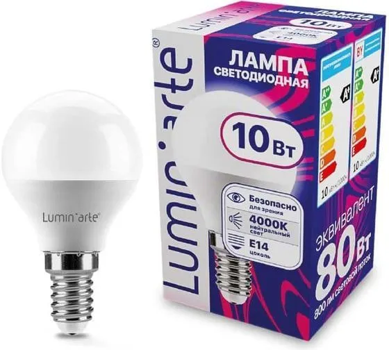 Светодиодная лампа Luminarte LSTD-G45-10W4KE14 10Вт 4000K E14