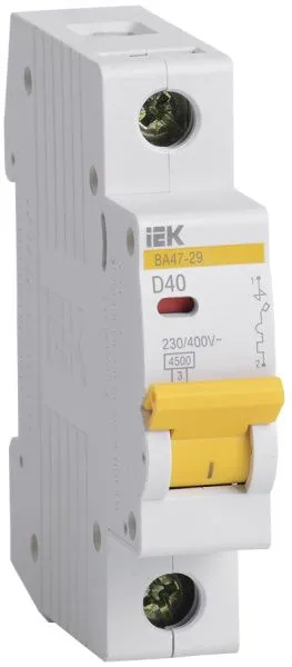KARAT Автоматический выключатель ВА47-29 1P D 40А 4.5кА IEK MVA20-1-040-D