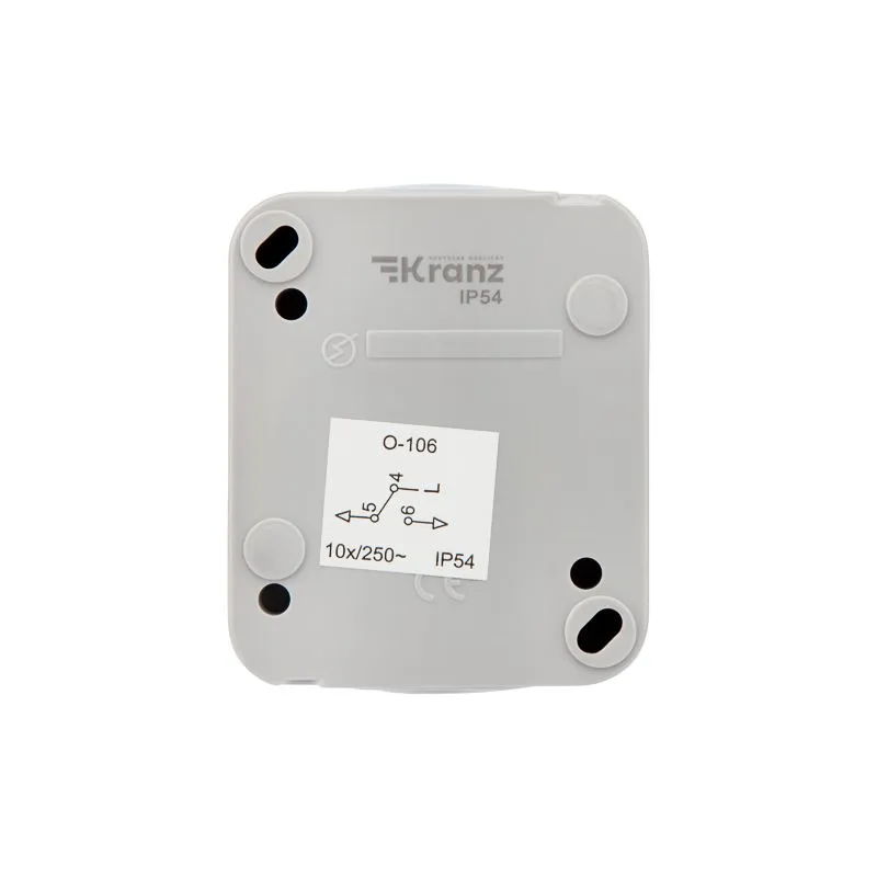 Переключатель проходной Mini OG IP54 о/у, серый KRANZ - Фото 4