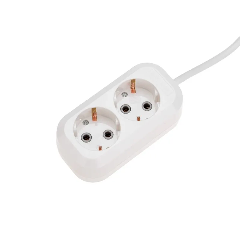 Удлинитель 2 гнезда, 3м, 3х0,75мм², с/з, белый PROconnect - Фото 5