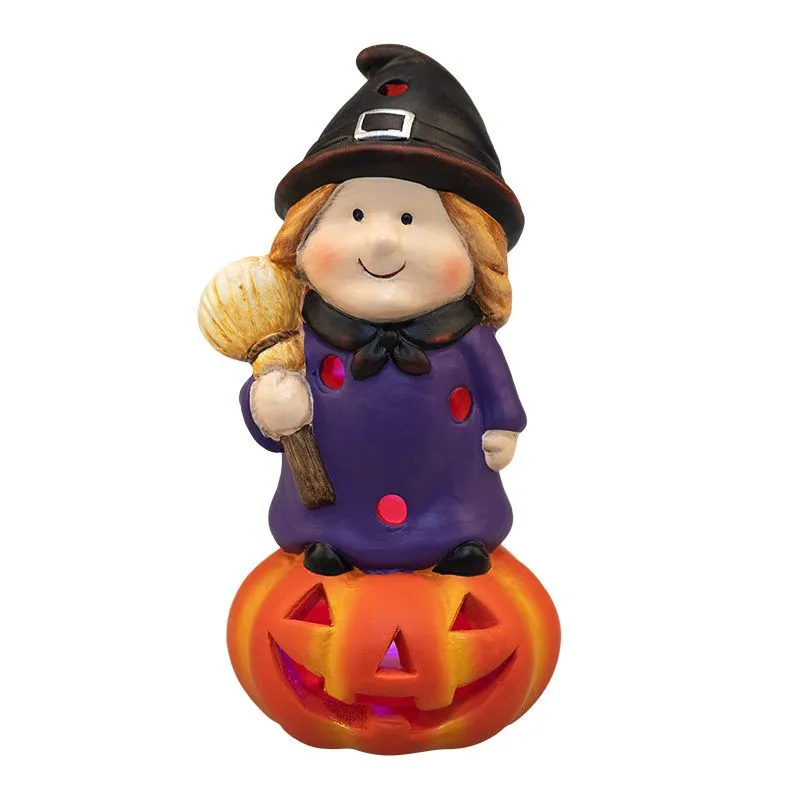 Керамическая фигурка Ведьма на тыкве 8х8х14,8 см - Фото 3