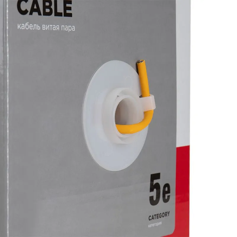 Кабель витая пара U/UTP, CAT 5e, ZH нг(А)-HF, 4PR, 24AWG, INDOOR, SOLID, оранжевый, 305м REXANT - Фото 4