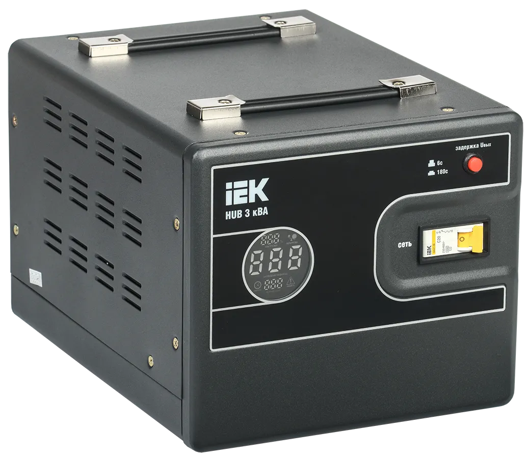 Стабилизатор напряжения переносной HUB 3кВА IEK
