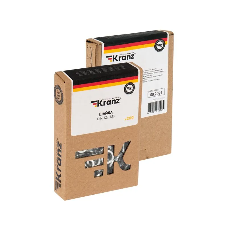 Шайба пружинная KRANZ DIN 127, M8, короб (200 шт./уп.) - Фото 3