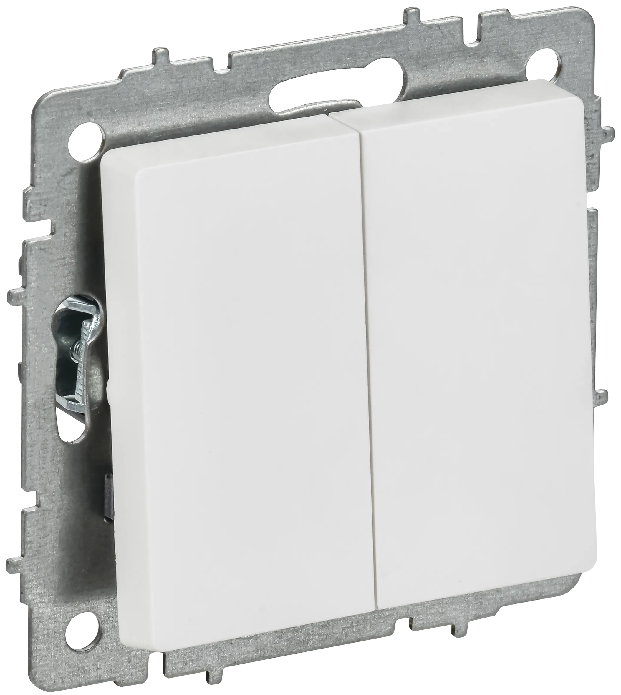 BRITE Выключатель 2-клавишный перекрестный 10А ВС10-2-3-БрАБ арктический белый IEK BR-V23-0-10-K91