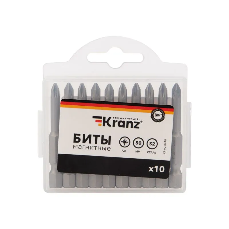 Бита PZ1х50 мм для шуруповерта (упак. 10 шт.) Kranz - Фото 3