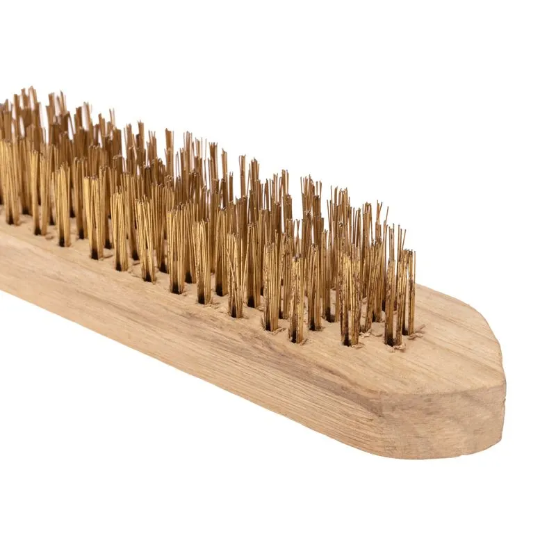 Щетка по металлу с деревянной ручкой 6 ряд. 280 мм Kranz - Фото 2